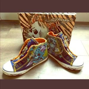 Don Ed Hardy high rise shoes